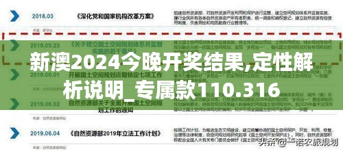 新澳2024今晚开奖结果,定性解析说明_专属款110.316