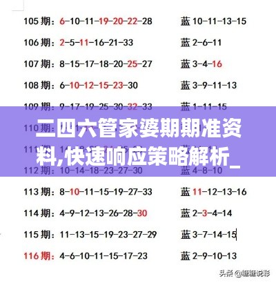 二四六管家婆期期准资料,快速响应策略解析_LT4.603