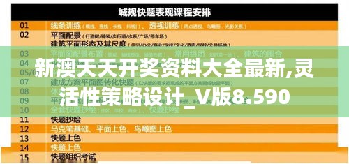 新澳天天开奖资料大全最新,灵活性策略设计_V版8.590