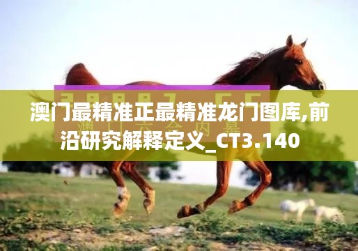 澳门最精准正最精准龙门图库,前沿研究解释定义_CT3.140