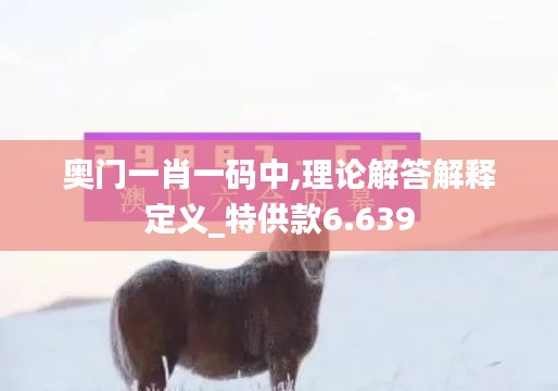 奥门一肖一码中,理论解答解释定义_特供款6.639