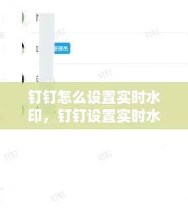 钉钉实时水印设置全攻略，一步步教你如何设置钉钉实时水印