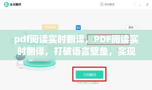 PDF阅读实时翻译，实现无缝阅读体验，打破语言壁垒