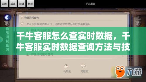 千牛客服实时数据查询方法与技巧解析，实时数据查询步骤详解