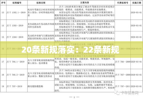 20条新规落实：22条新规 
