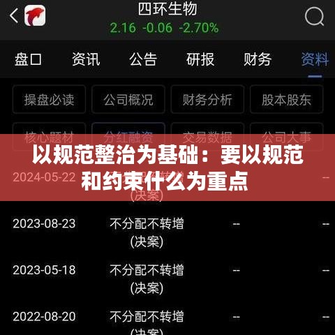 以规范整治为基础：要以规范和约束什么为重点 