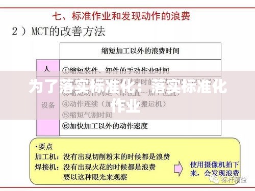 为了落实标准化：落实标准化作业 