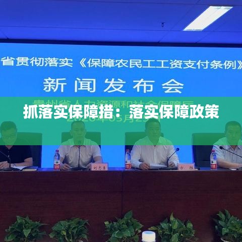 抓落实保障措：落实保障政策 