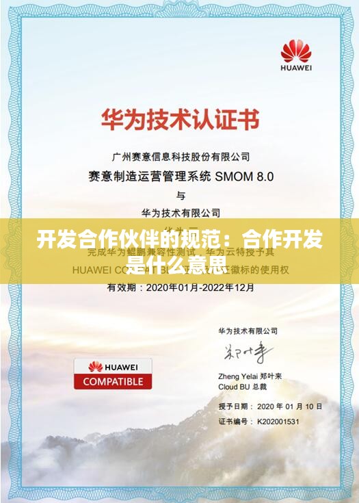 开发合作伙伴的规范：合作开发是什么意思 
