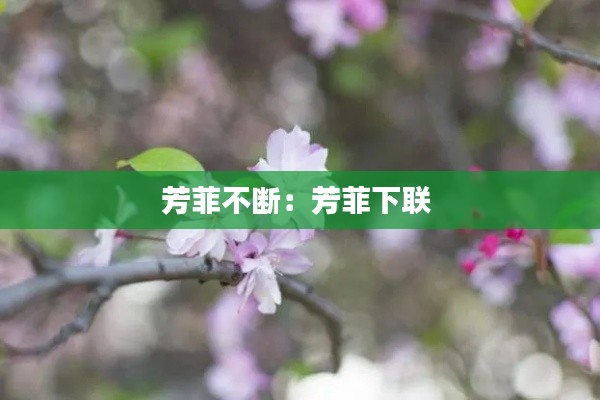 芳菲不断：芳菲下联 