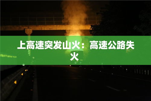 上高速突发山火：高速公路失火 
