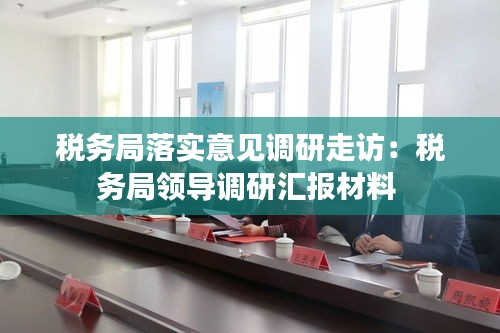 税务局落实意见调研走访：税务局领导调研汇报材料 