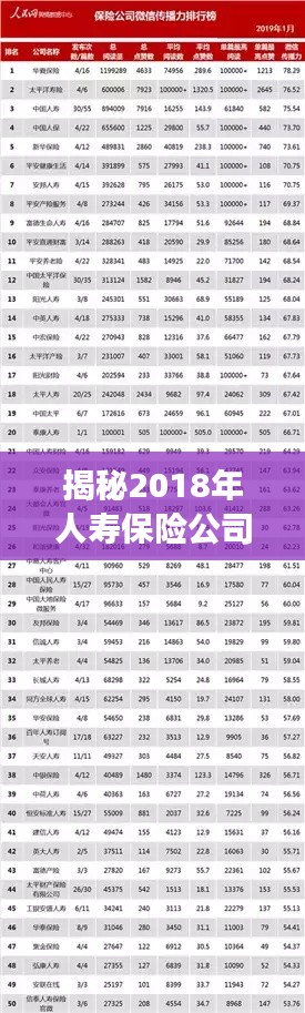 揭秘2018年人寿保险公司排名榜，市场格局解读与选择策略指南
