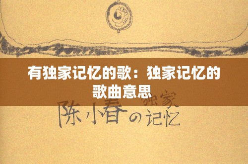 有独家记忆的歌：独家记忆的歌曲意思 