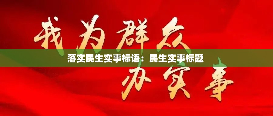 落实民生实事标语：民生实事标题 