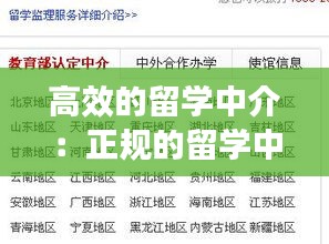 高效的留学中介：正规的留学中介 