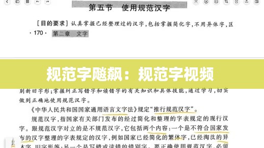 规范字飚飙：规范字视频 
