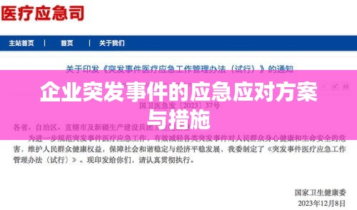 企业突发事件的应急应对方案与措施