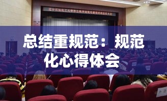 总结重规范：规范化心得体会 