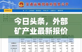 今日头条，外部矿产业最新报价全览，实时更新动态资讯！