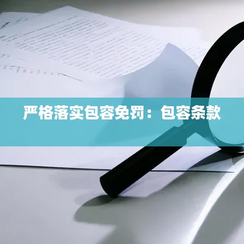 严格落实包容免罚：包容条款 