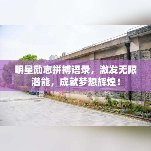 明星励志拼搏语录，激发无限潜能，成就梦想辉煌！