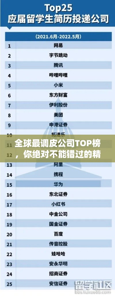 全球最调皮公司TOP榜，你绝对不能错过的精彩排名！