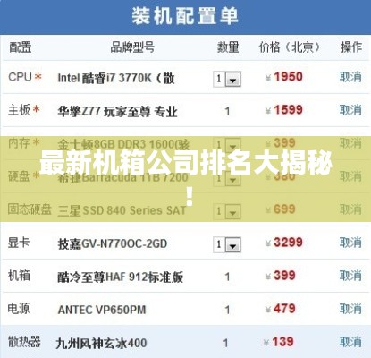 最新机箱公司排名大揭秘！