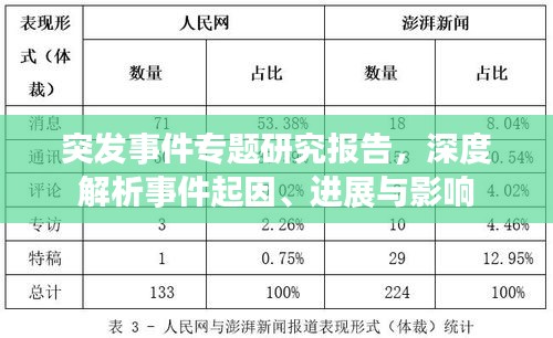 突发事件专题研究报告，深度解析事件起因、进展与影响