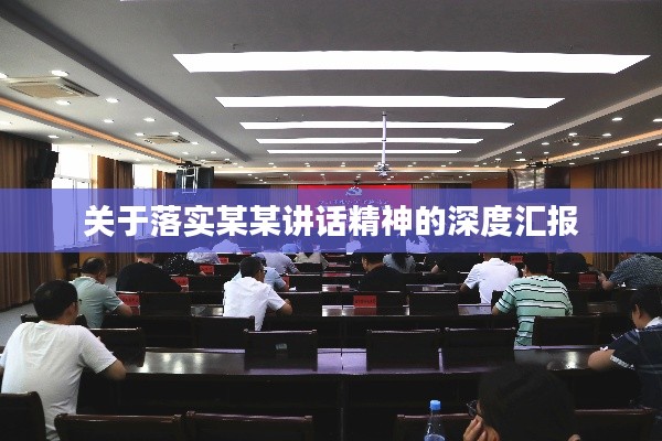 关于落实某某讲话精神的深度汇报