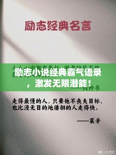 励志小说经典霸气语录，激发无限潜能！
