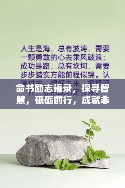 命书励志语录，探寻智慧，砥砺前行，成就非凡人生