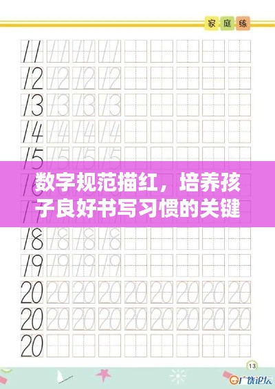 数字规范描红，培养孩子良好书写习惯的关键秘籍！