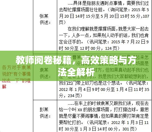 教师阅卷秘籍，高效策略与方法全解析