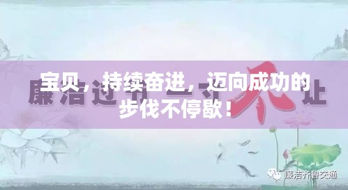 宝贝，持续奋进，迈向成功的步伐不停歇！