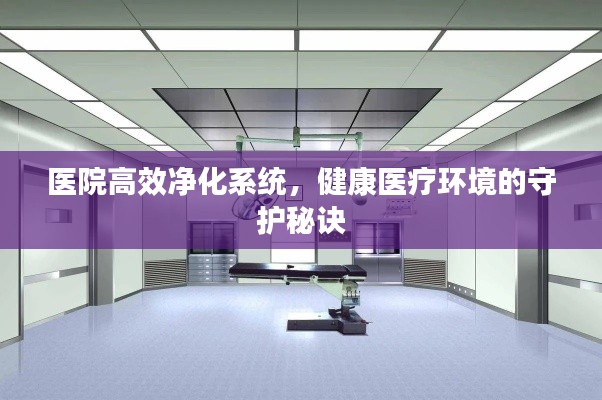 医院高效净化系统，健康医疗环境的守护秘诀
