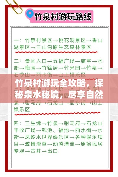 竹泉村游玩全攻略，探秘泉水秘境，尽享自然风情之旅