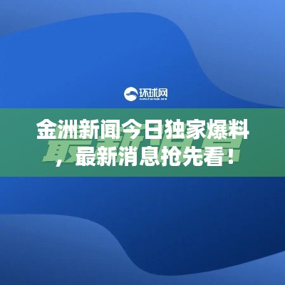 金洲新闻今日独家爆料，最新消息抢先看！