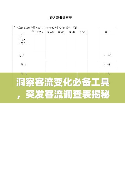 洞察客流变化必备工具，突发客流调查表揭秘！