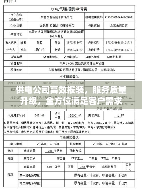 供电公司高效报装，服务质量升级，全方位满足客户需求
