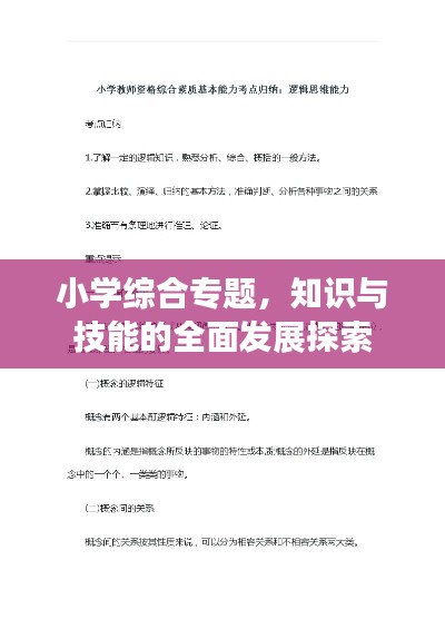 小学综合专题，知识与技能的全面发展探索
