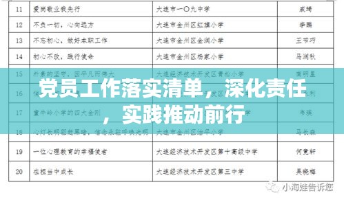 党员工作落实清单，深化责任，实践推动前行