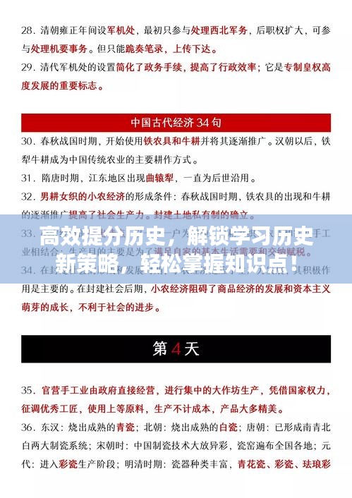 高效提分历史，解锁学习历史新策略，轻松掌握知识点！