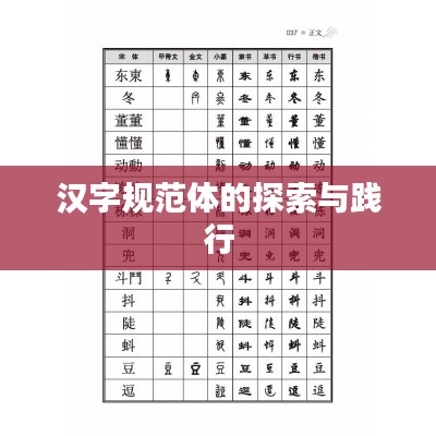 汉字规范体的探索与践行