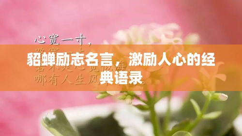 貂蝉励志名言，激励人心的经典语录