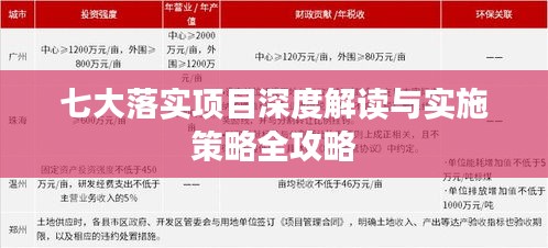 七大落实项目深度解读与实施策略全攻略