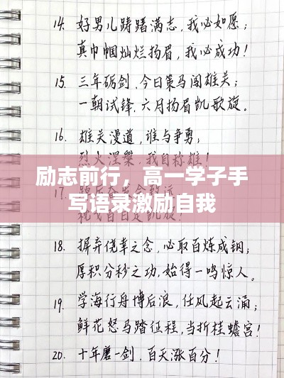 励志前行，高一学子手写语录激励自我