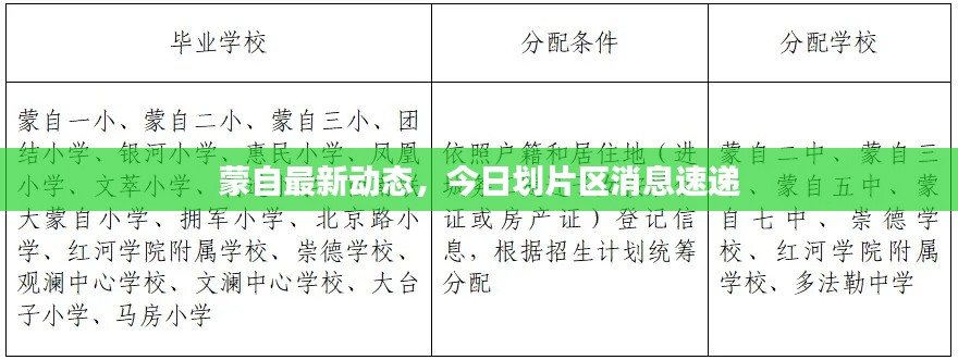 蒙自最新动态，今日划片区消息速递