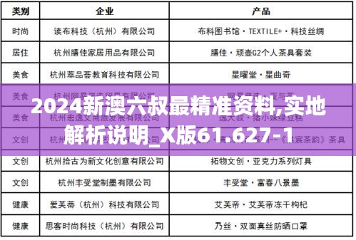 2024新澳六叔最精准资料,实地解析说明_X版61.627-1