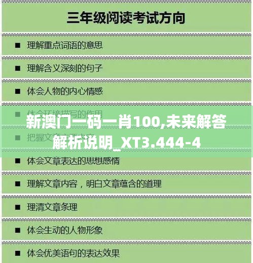 新澳门一码一肖100,未来解答解析说明_XT3.444-4